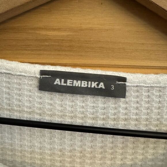 Alembika Size 3/Large Metallic Stripe Lagenlook Waffle 3/4 Sleeve Shirt - Picture 11 of 12